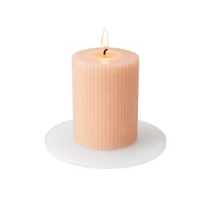 Podstawka szklana pod świece extra biała matowa okrągła