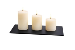 Podstawka szklana pod świece czarna matowa prostokątna