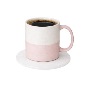 Podkładka szklana pod kubek extra biała  fi 10 cm okrągła 