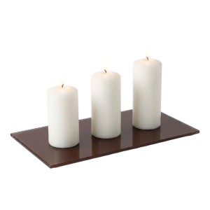 Podstawka szklana pod świece brązowa czekoladowa prostokątna