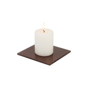 Podstawka szklana pod świece brązowa czekoladowa kwadratowa 