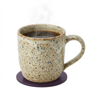 Podkładka szklana pod kubek fioletowa ciemna fi 10 cm okrągła