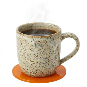 Podkładka szklana pod kubek pomarańczowa fi 10 cm okrągła  