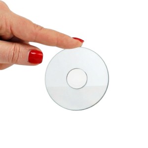 Rozeta szklana lustro srebrne  fi 65 mm z otworem fi 20 mm  