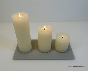 Podstawka pod świece - szara matowa - prostokąt - różne wymiary  