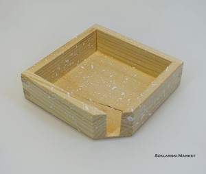 Pudełko do podkładek / podstawek - nebraska- surowe z bielą