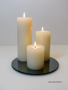 Podstawka pod świece lustro grafitowe okrągła