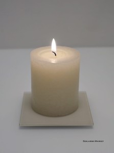 Podstawka pod świece -  szampan matowy- kwadrat - różne wymiary