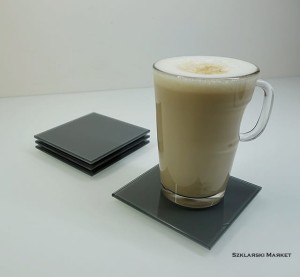 Podkładka szklana pod kubek szara ciemna