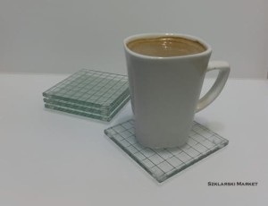 Podkładka szklana pod kubek szkło zbrojone