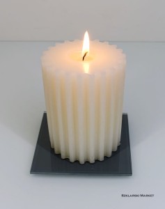 Podstawka szklana pod świece szara stalowa 7015 kwadratowa