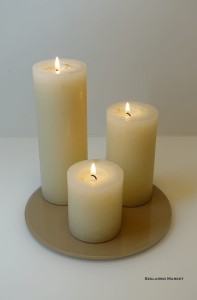 Podstawka szklana pod świece brązowa okrągła