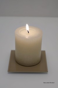 Podstawka szklana pod świece brązowa kwadratowa 