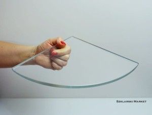 Półka szklana 6 mm narożna przezroczysta szkło OptiWhite