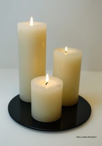  Podstawka szklana pod świece czarna okrągła