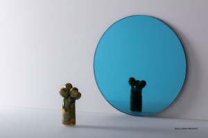 Lustro niebieskie 4 mm szlifowane okrągłe