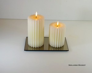 Podstawka pod świece lustro brązowe prostokątna