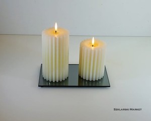 Podstawka pod świece lustro grafitowe prostokątna 