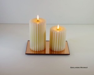 Podstawka pod świece lustro miedziane prostokątna 