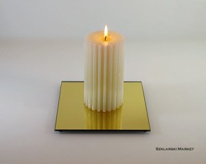 Podstawka pod świece lustro złote kwadratowa