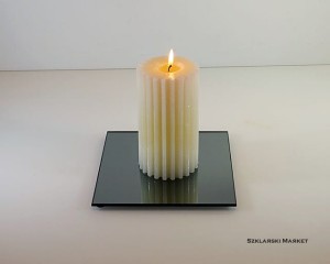 Podstawka pod świece lustro grafitowe kwadratowa