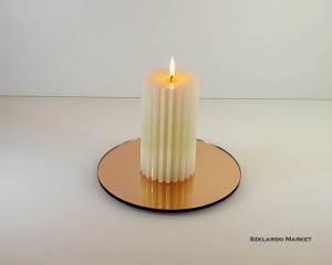 Podstawka pod świece lustro miedziane okrągła