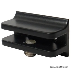 Uchwyt do półki  szklanej 6-10 mm - czarny prostokąt  