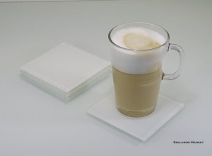 Podkładka szklana pod kubek matowa extra biała