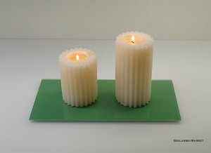  Podstawka szklana pod świece zielona prostokątna