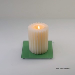  Podstawka szklana pod świece zielona kwadratowa