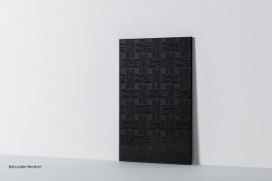 Próbka szkła - ornament plecionka trawiona - lakierowana - czarna