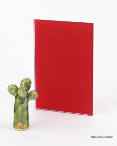 Próbka szkło czerwone matowe 4 mm wzornik szkła Matelac Luminous Red 1586