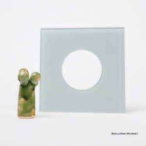 Osłona szklana szara jasna w połysku 15x15 pojedyncza pod kontakt gniazdko