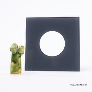 Osłona szklana szara stalowa 15x15 cm pojedyncza pod kontakt gniazdko