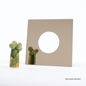 Osłona szklana lustro brązowe 15x15 pojedyncza pod kontakt gniazdko