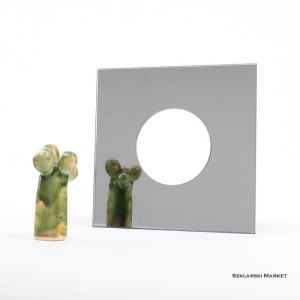 Osłona szklana lustro grafitowe 15x15 cm pojedyncza pod kontakt gniazdko