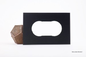 Osłona szklana czarna matowa 15x22 podwójna pod kontakt gniazdko