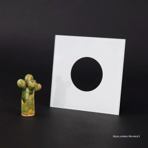 Osłona szklana extra biała w połysku pojedyncza pod kontakt gniazdko