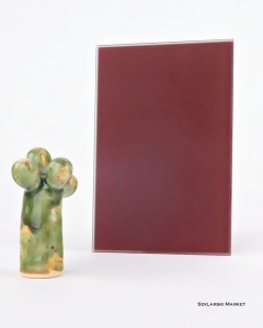 Próbka szkło czerwone ciemne matowe 4 mm wzornik Matelac Dark Red 3004