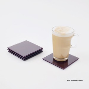 Podkładka szklana pod kubek fioletowa ciemna