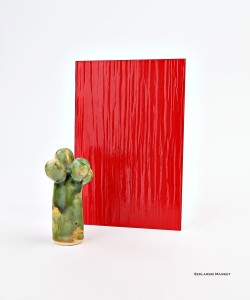 Próbka szkła - ornament waterfall - lakierowany - czerwony