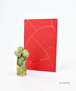 Próbka szkła - ornament satin visionary - lakierowany -  czerwony 