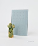 Próbka szkła - ornament plecionka - lakierowany - szary  