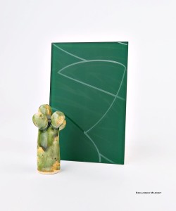 Próbka szkła - ornament satin visionary - lakierowany - zielony  