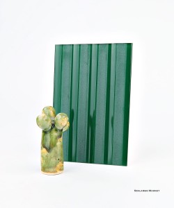 Próbka szkła - ornament flutes matowy - lakierowany - zielony  