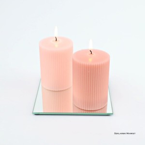  Podstawka szklana pod świece lustro srebrne kwadratowa