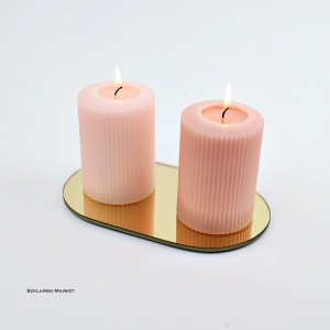  Podstawka szklana pod świece Sisi - lustro złote - różne wymiary