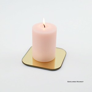 Podstawka pod świece - lustro złote - kwadrat zaokrąglony - różne wymiary   