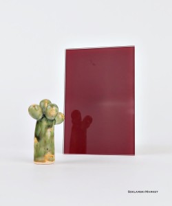 Próbka szkło czerwone ciemne lakierowane 4 mm Planilaque Crimson Red 130