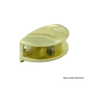Uchwyt do półki  szklanej 8-10 mm - duża buźka złota
